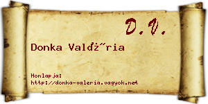 Donka Valéria névjegykártya
